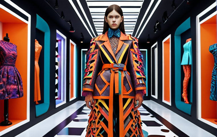 **Avant-garde Boutique:** A collection of bold, unconventional fashion designs with experimental textures, cuts, and colors. Focus on the extreme creativity and boundary-pushing elements.